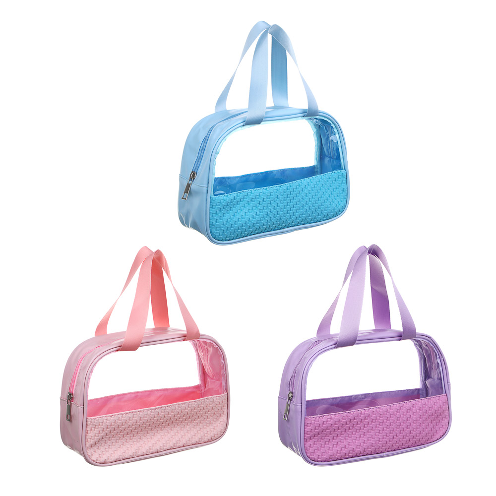 ЮL Косметичка банная с ручками, ПВХ, 24,5х16,5х7см, 3 цвета, арт.№ 364-258