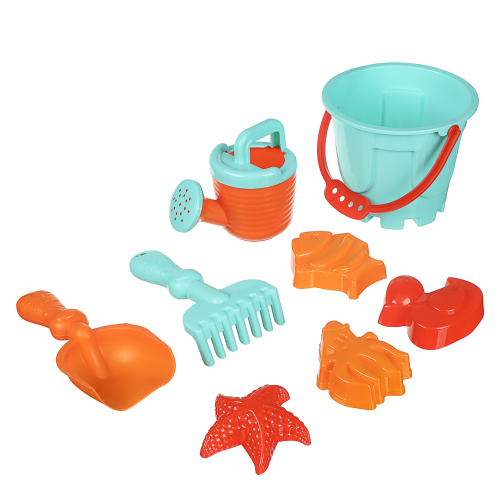 Набор для игры в песке "Башня", ИГРОЛЕНД, 8 предметов, пластик, для детей 3+, арт.№ 430-143