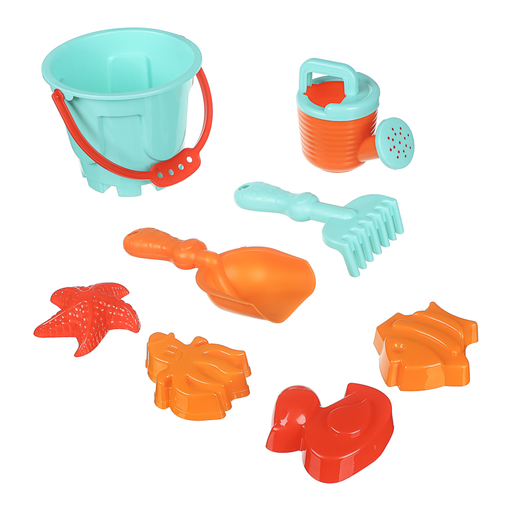 Набор для игры в песке "Башня", ИГРОЛЕНД, 8 предметов, пластик, для детей 3+, арт.№ 430-143