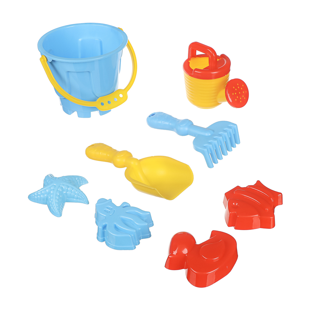 Набор для игры в песке "Башня", ИГРОЛЕНД, 8 предметов, пластик, для детей 3+, арт.№ 430-143