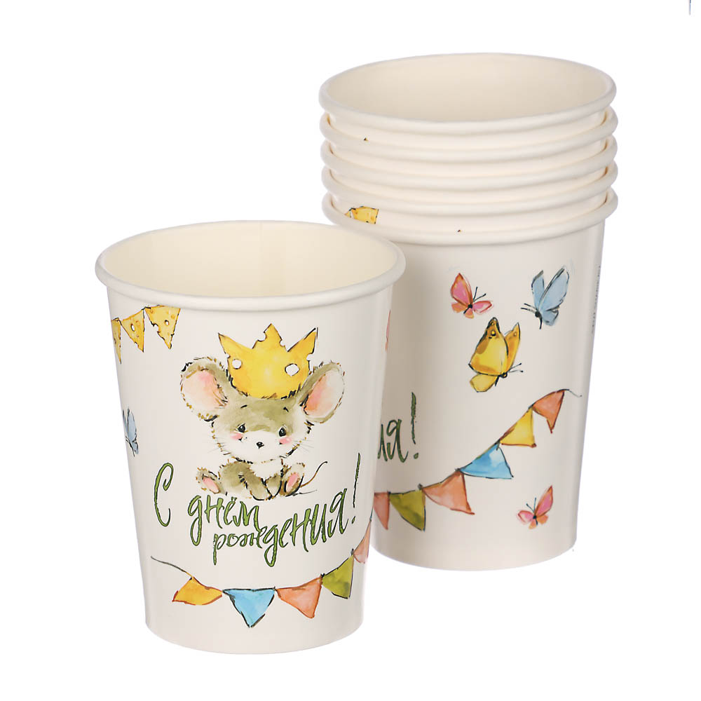 Стакан С ДР Мышонок 250мл 6шт/G, арт.№ 530-435