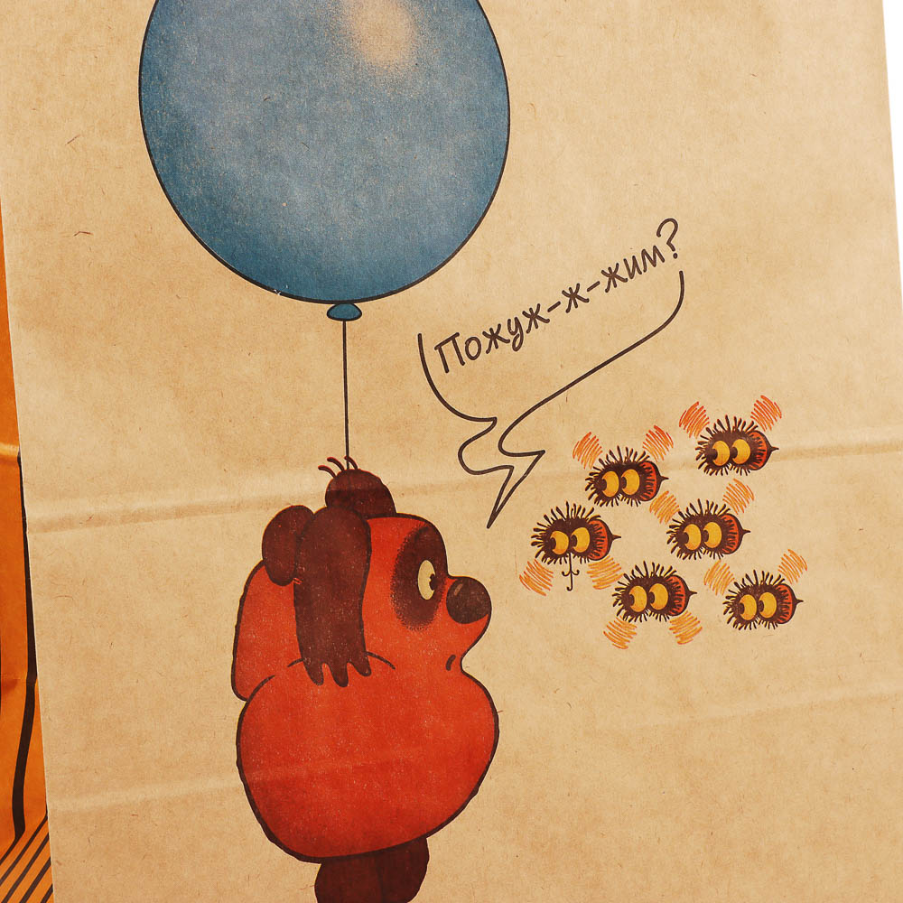 Пакет подарочный с кручеными ручками L 24х14х30см, "Винни-Пух. Пожуж-ж-жим", в ассортименте, арт.№ 507-492