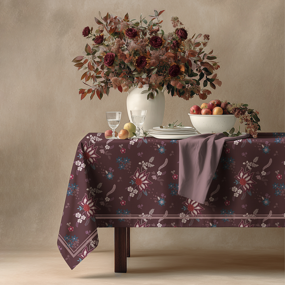 Скатерть текстильная тм PROVANCE Бургунди 140х180см, 140г/м2, 100% полиэстер, 2 дизайна, арт.№ 435-202
