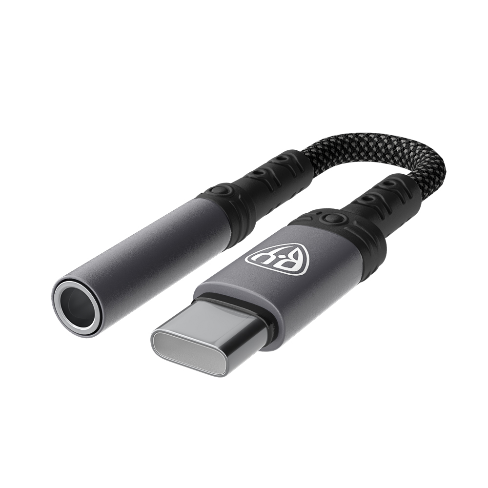 Переходник SoundCore Type-С-AUX (F) 3.5мм mini jack 4pin BY, 0,12 м, позолоченный, нейлон, черный, арт.№ 931-638