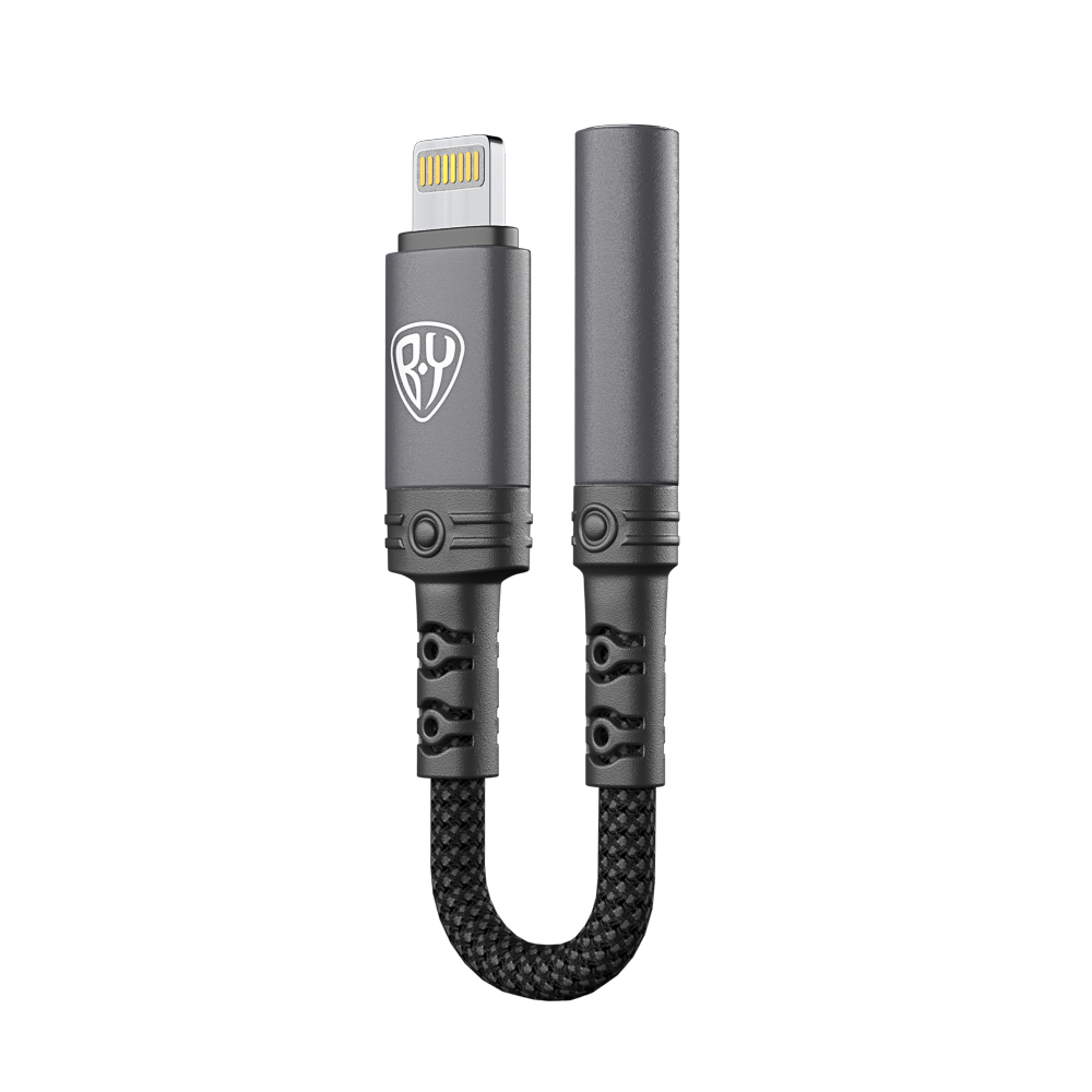 Переходник SoundCore iP-AUX (F) 3.5мм mini jack 4pin BY, 0,12 м, позолоченный, нейлон, черный, арт.№ 931-639