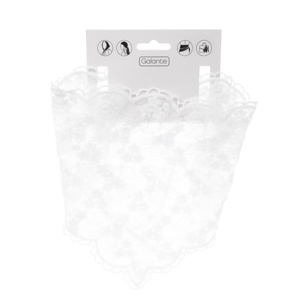 Косынка, 100% полиэстер, тм GALANTE, р-р 62*40*40, белая, #1, арт.№ 314-061