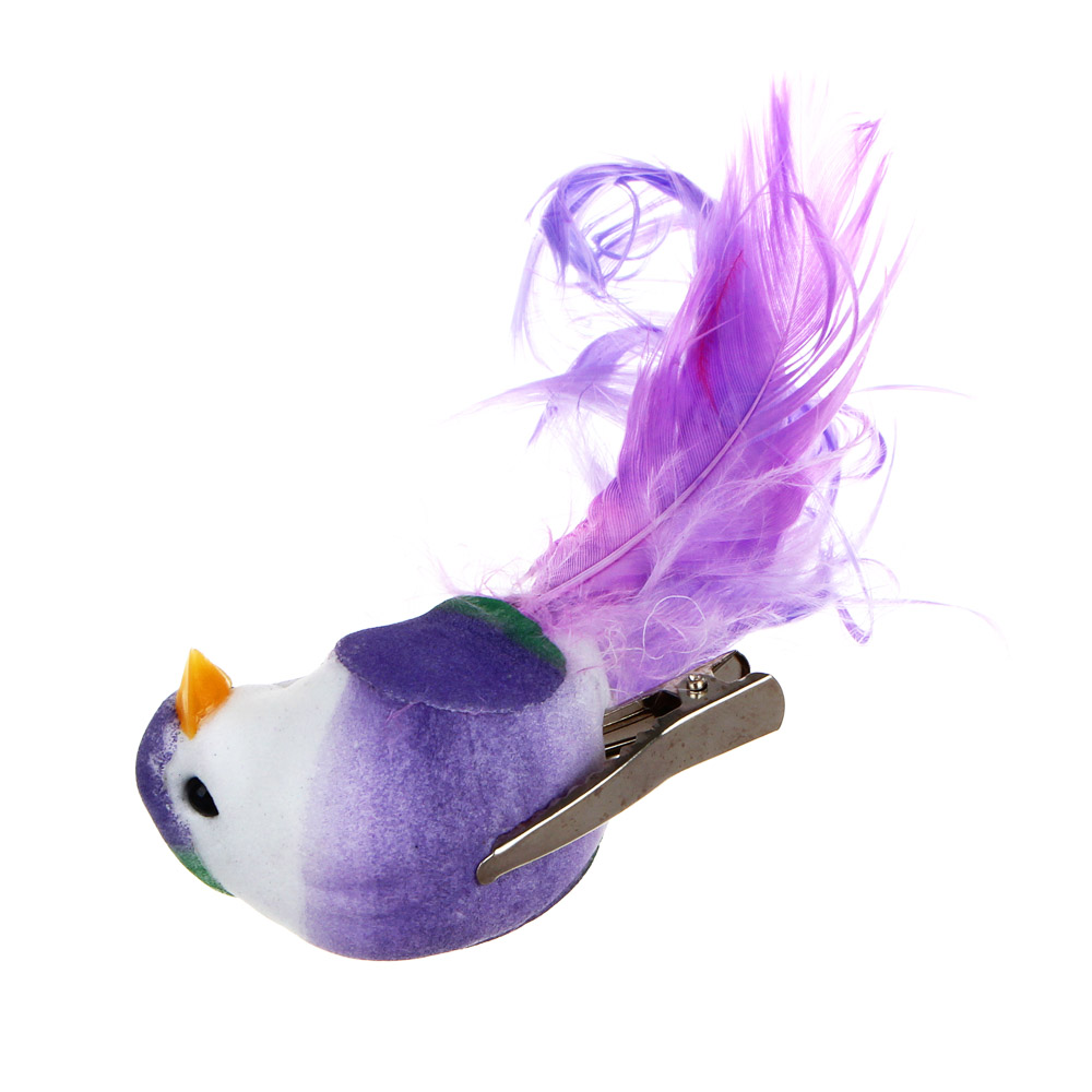 INBLOOM Птица на прищепке Волнистая 13x4x3 см, пенополистирол, перо, арт.№ 153-123