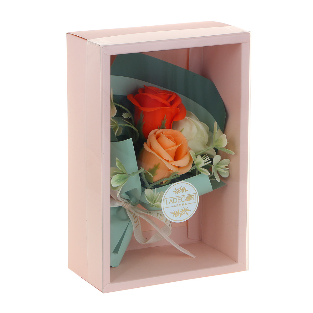 LADECOR Букет из мыльных лепестков, 20,5x13,5x7 см, 4 цвета, арт K-521, арт.№ 516-001