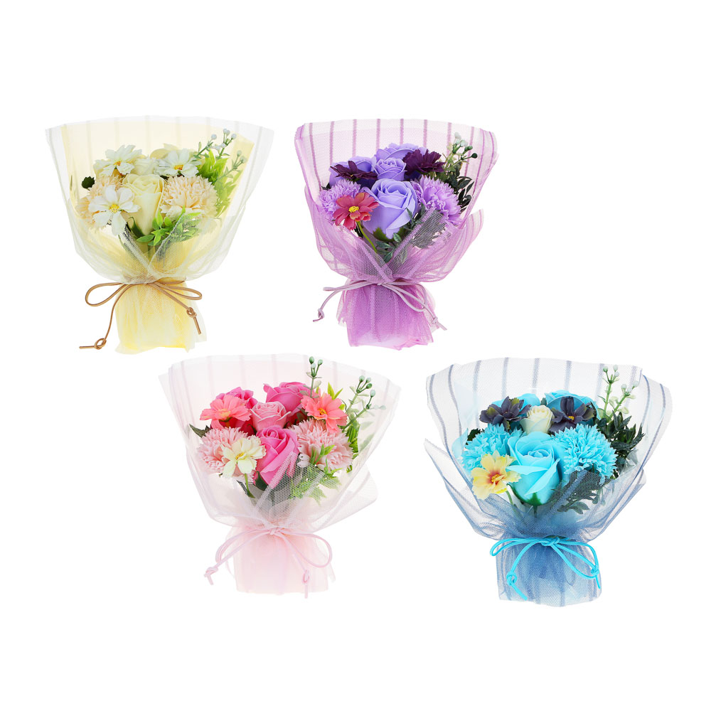 LADECOR Букет из мыльных лепестков, 20,5X16X10 см, 4 цвета, арт K-606, арт.№ 516-011