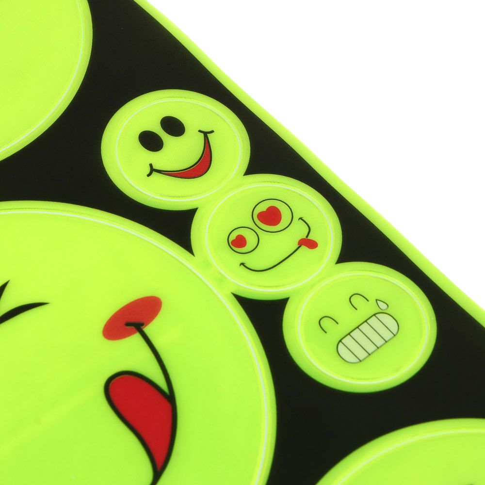 SILAPRO Наклейка светоотражающая "С улыбкой" d8;6;2см, ПВХ, 11шт, арт.№ 195-037