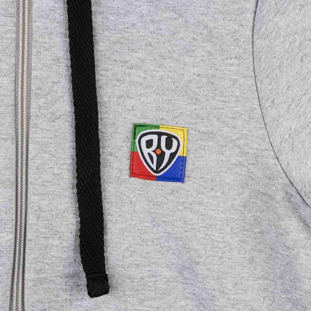 BY Basic Толстовка на молнии детская, хлопок, цвет серый, размер 134, арт.№ 833-020