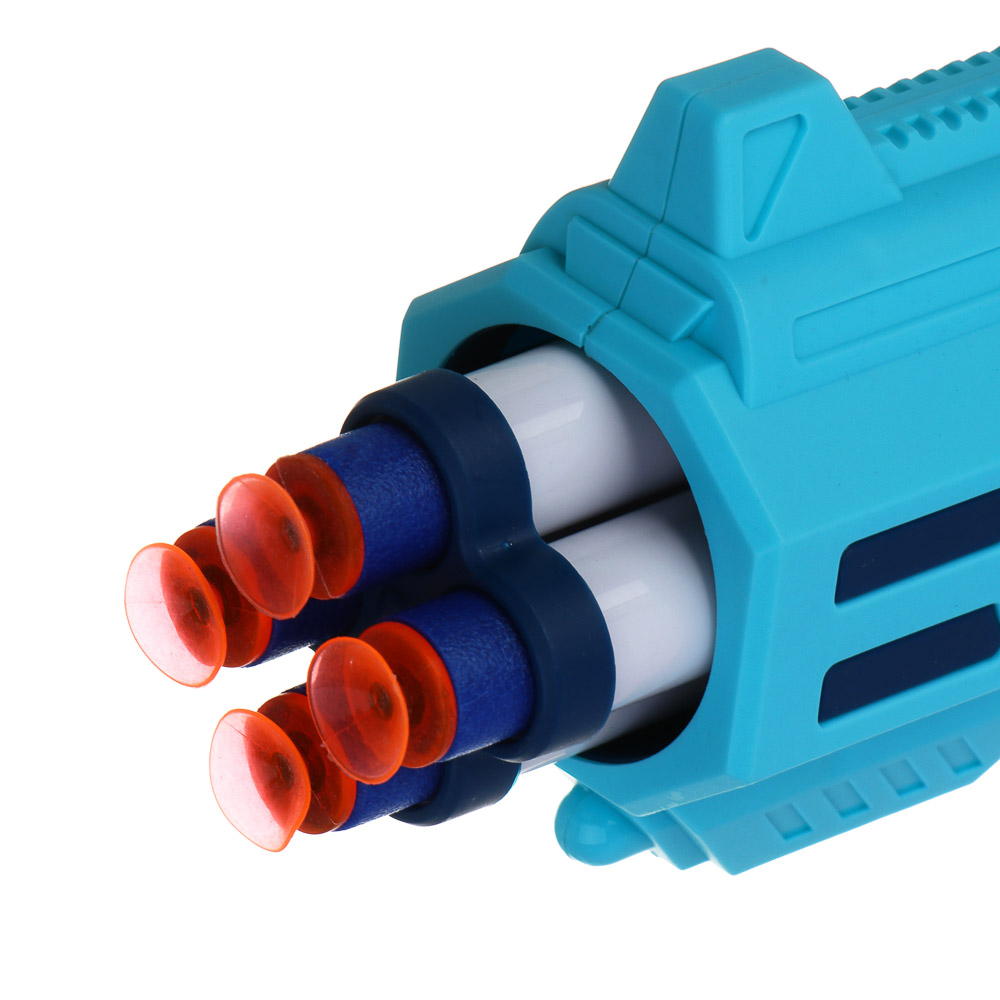 ИГРОЛЕНД Бластер "Техно", с мягкими патронами, 10 шт, ЭВА, ПП, 16,5х5,5х13 см, 3 дизайна, арт.№ 261-779