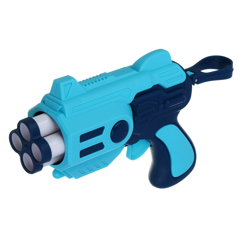 ИГРОЛЕНД Бластер "Техно", с мягкими патронами, 10 шт, ЭВА, ПП, 16,5х5,5х13 см, 3 дизайна, арт.№ 261-779