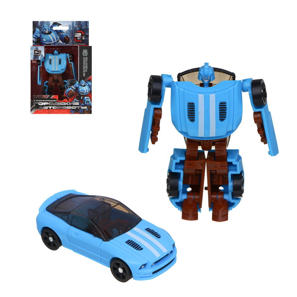 ИГРОЛЕНД Робот "Городские Автороботы", трансформируется в машину, ABS, 9х5х15 см, 6 дизайнов, арт.№ 296-120