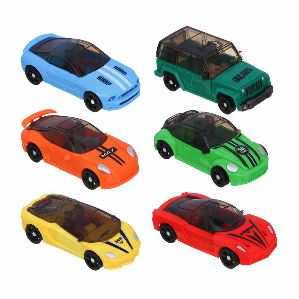 ИГРОЛЕНД Робот "Городские Автороботы", трансформируется в машину, ABS, 9х5х15 см, 6 дизайнов, арт.№ 296-120