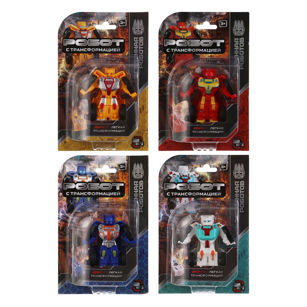 ИГРОЛЕНД Робот маленький, трансформируется в машину, ABS, 20х4,5х13, 4 диз., арт.№ 296-121