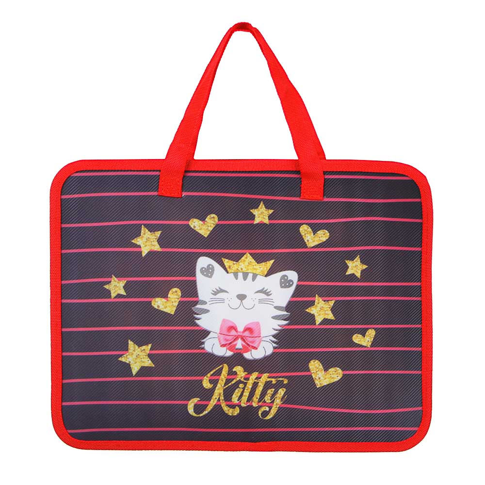 Ройал Китти Папка для тетрадей 33,5x26см, для A4, расширение 8 см, молния сверху, ручки, пластик, арт.№ 236-070