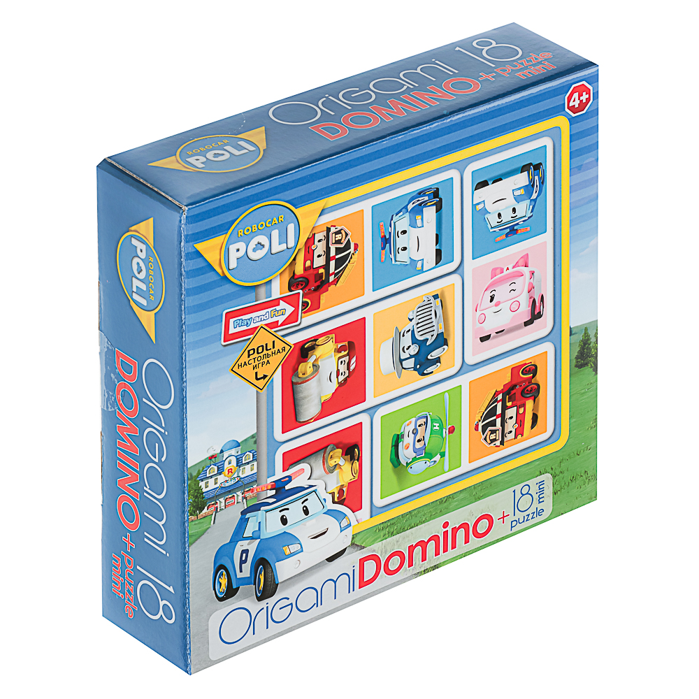 Робокар Поли Настольная игра Домино+пазл 18 элементов, 18x5x18 см, арт.№ 285-255