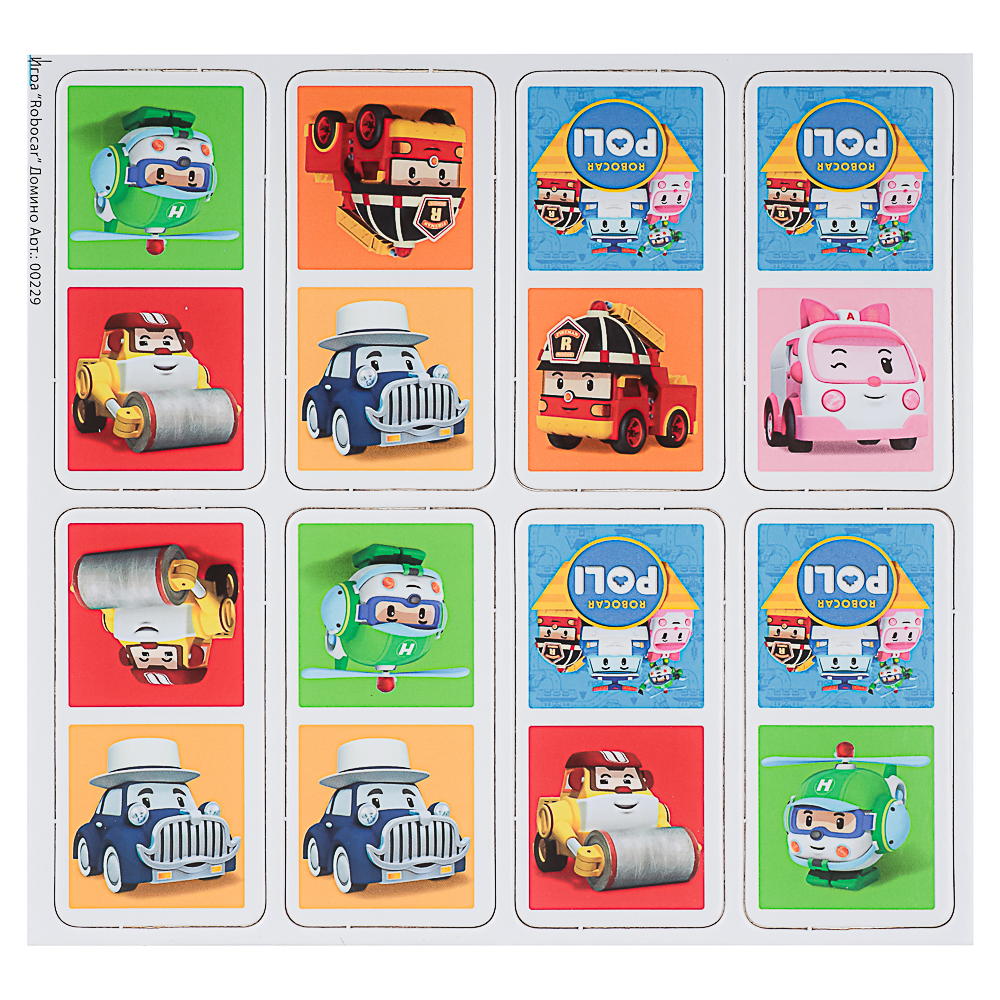 Робокар Поли Настольная игра Домино+пазл 18 элементов, 18x5x18 см, арт.№ 285-255