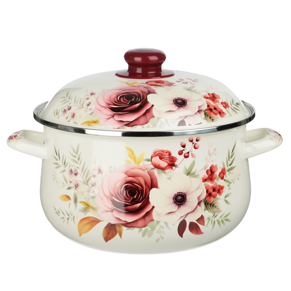 Кастрюля эмалированная VETTA Лаура, 24см, 5л, индукция, арт.№ 894-559