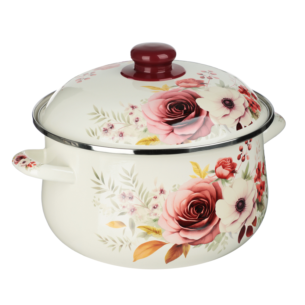 Кастрюля эмалированная VETTA Лаура, 24см, 5л, индукция, арт.№ 894-559