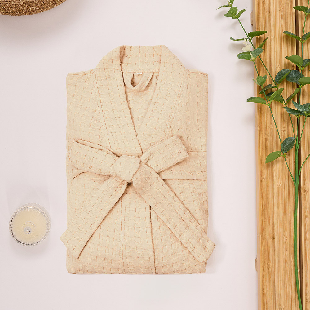 Халат вафельный one size PROVANCE Монблан, 100% хлопок, 300 г/м2, бежевый, арт.№ 484-201