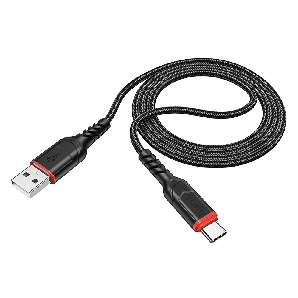 Кабель для зарядки USB(A)-Type C hoco. модель X59 Victory, 1 м, черный, арт.№ 931-584