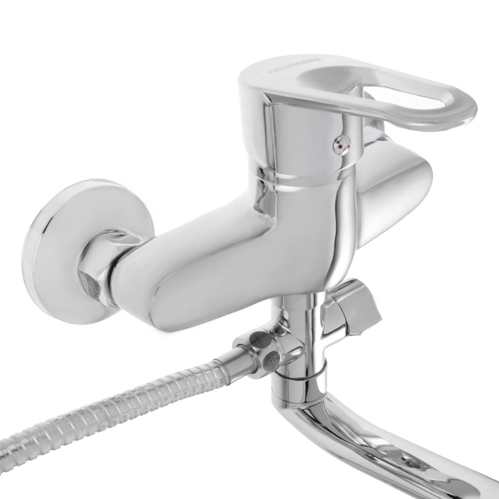 СоюзКран Смеситель для ванны с душем, плоский излив 35см, кер. картридж 40мм, хром, цинк, SK09-I124, арт.№ 567-028