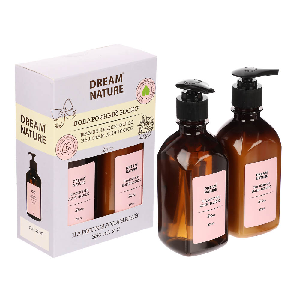 Подарочный набор женский DREAM NATURE Diva, Шампунь+бальзам для волос, 2*330мл, арт.№ 937-180