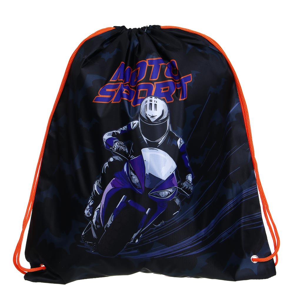 Мешок для сменной обуви на завязках, 40х47см, "Мотоспорт/Аниме", полиэстер, арт.№ 524-258