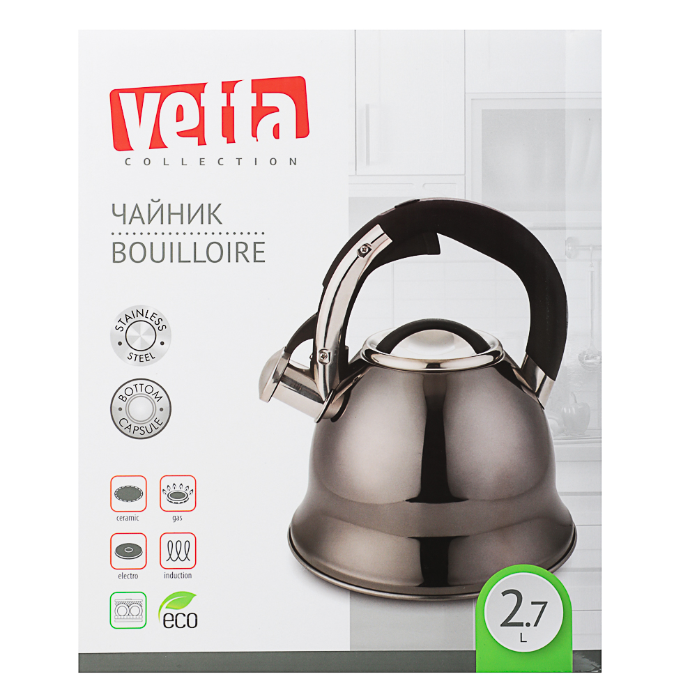 VETTA Чайник стальной 2,6л "Мари", индукция, арт.№ 847-108