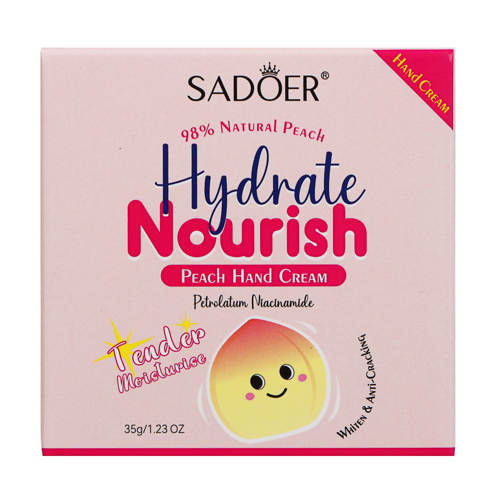 Крем для рук увлажняющий персик тм Sadoer, 35 гр, арт.№ 022-225