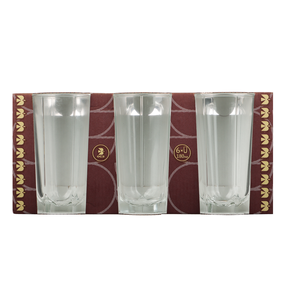 ОСЗ Стиль Набор стаканов высоких 6шт 180мл, стекло, арт.№ 878-664
