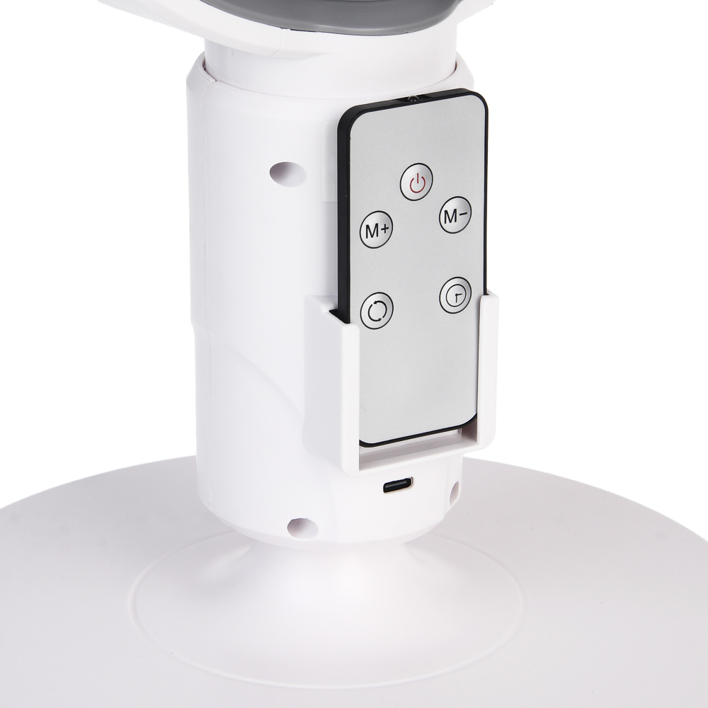 Вентилятор напольный тм LEBEN 10Вт, 5 скоростей, диаметр 19см, 3.7в/4000мАч, таймер, пульт ДУ, белый, арт.№ 243-022