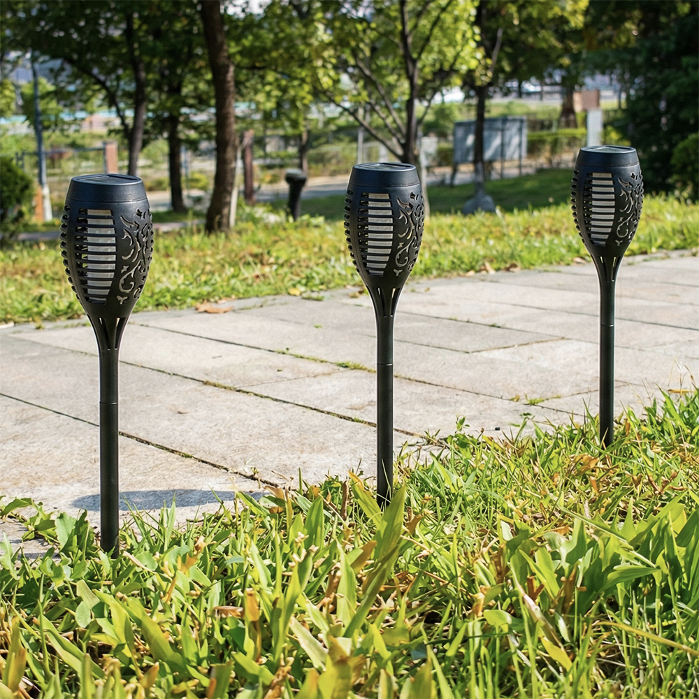 Светильник сад.на солн.батар.тм INBLOOM, 7.5х51см, 12LED, шамп.(пламя), 2/3AAA200mAh Ni-MH, 1реж.,PP, арт.№ 475-347