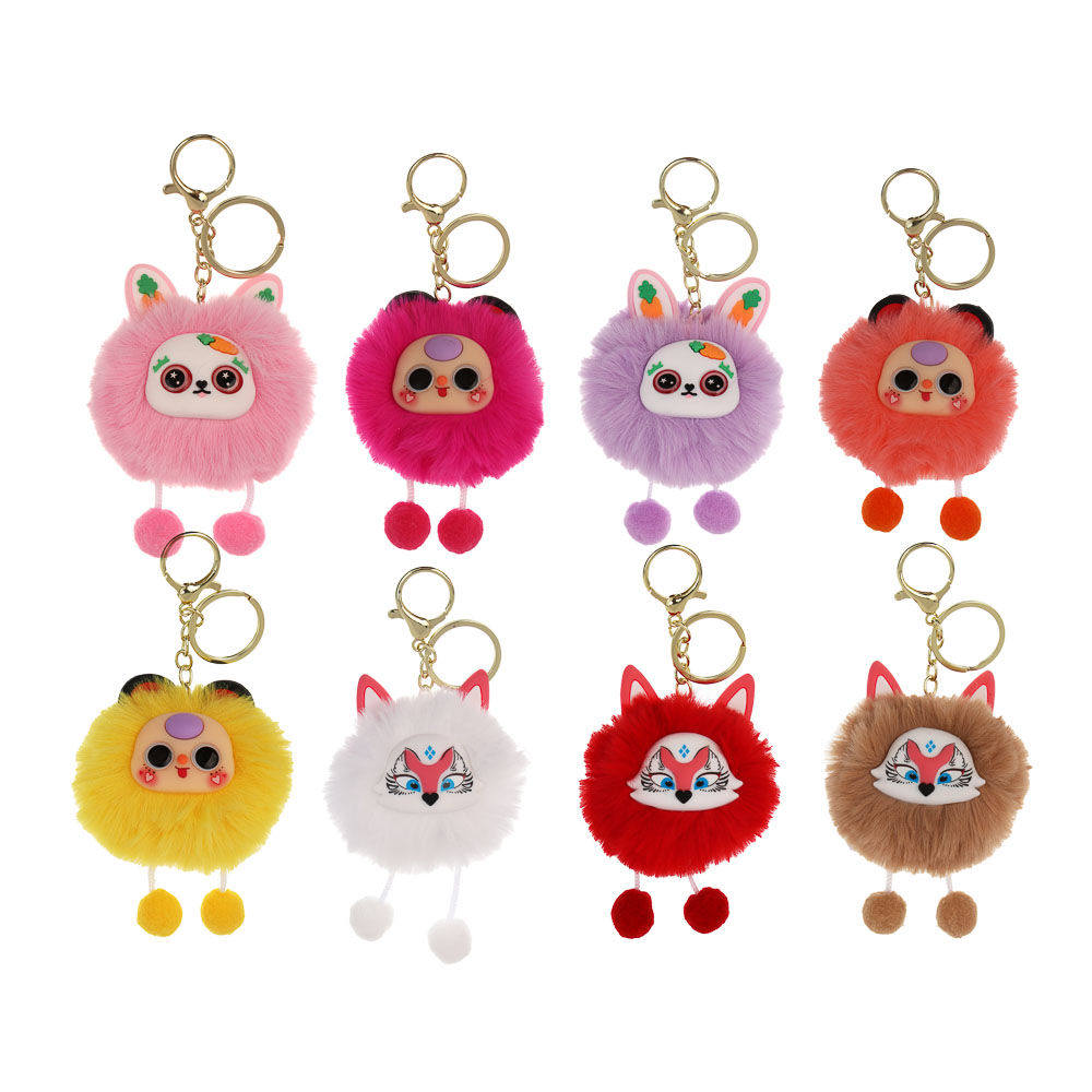 ИГРОЛЕНД Брелок-подвес пушистый "Пушинка", 10х8 см, полиэстер, металл, микс, арт.№ 264-503