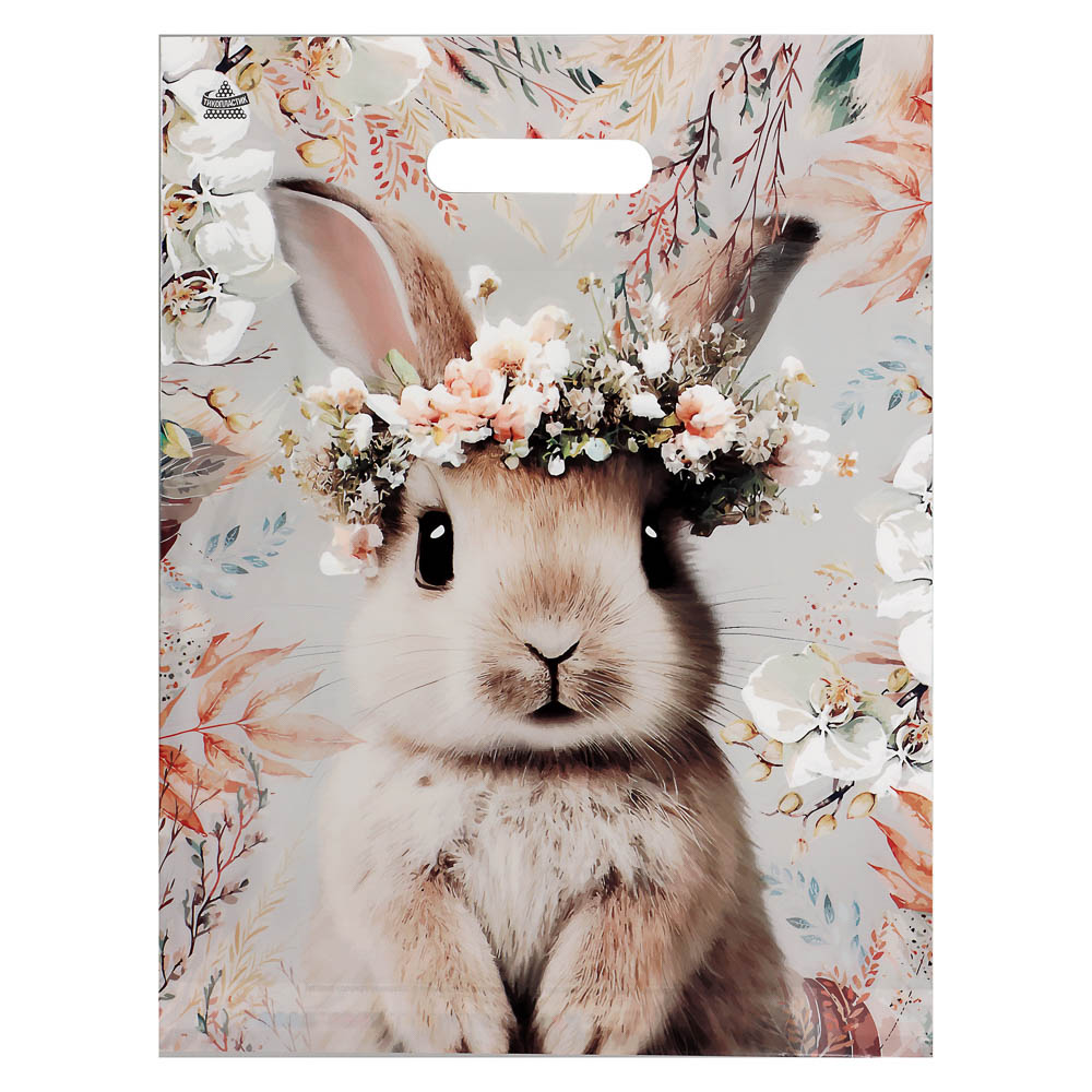 Пакет Летний Зайка/Ёжик-пакет вырубной, L 40х31см, 60 мкм, ламинат, арт.№ 568-238