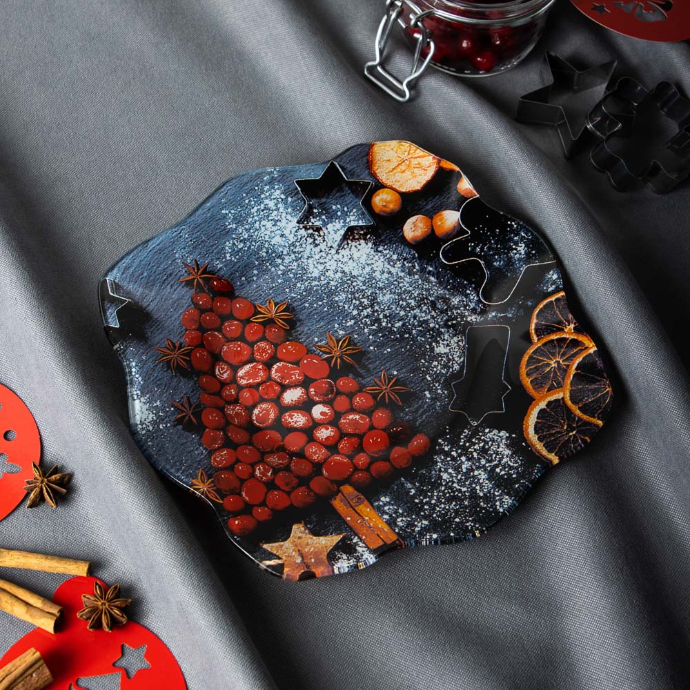 Ягодное ассорти Блюдо квадратное, 20см, стекло, арт.№ 820-791