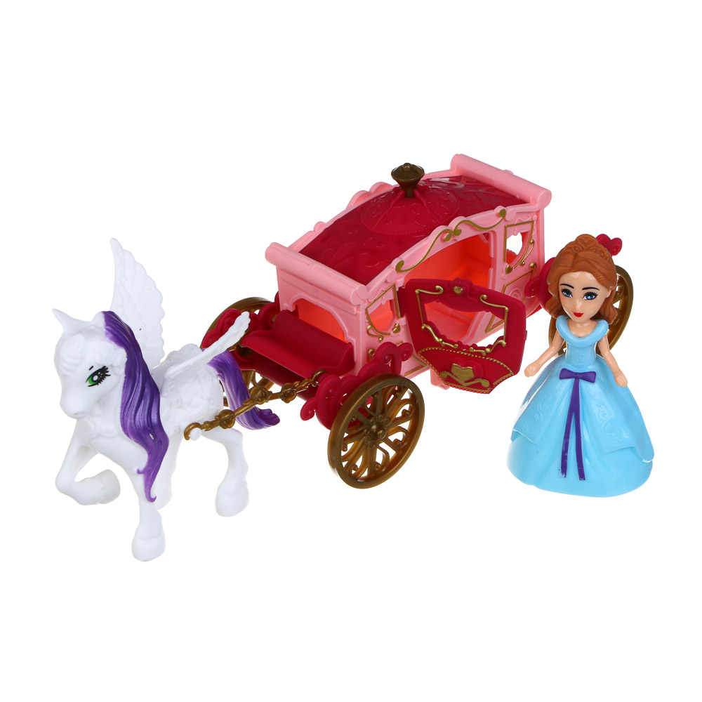 ИГРОЛЕНД Набор мебели с каретой и куклой "МиниМир", ABS, 22х6,8х21 см, 2 вида, арт.№ 278-130