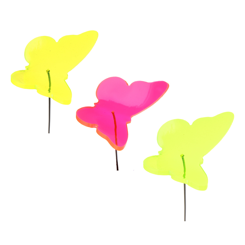 INBLOOM Фигурка декоративная на стержне Бабочка 5,5x5,5x50см, акрил, металл, арт.№ 153-014