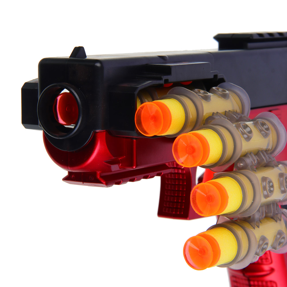 ИГРОЛЕНД Пистолет с мягкими патронами, патрон.лентой "Ночной дозор" ABS, PS, PP, PVC, TRP, 21,5х7х16 см, арт.№ 261-751