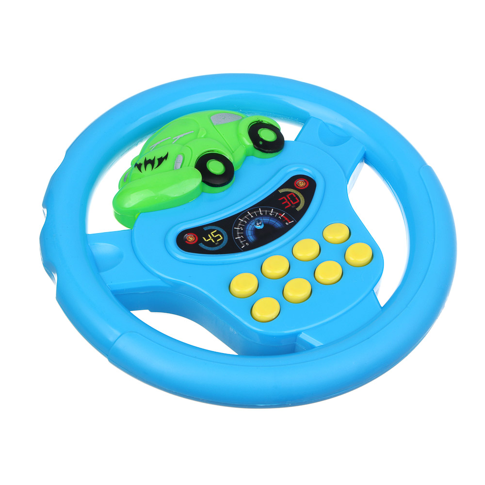 ИГРОЛЕНД Игрушка электронная Руль, свет, звук, ABS, 2хАА, 17,5х17х4см, ZY384010, арт.№ 262-393