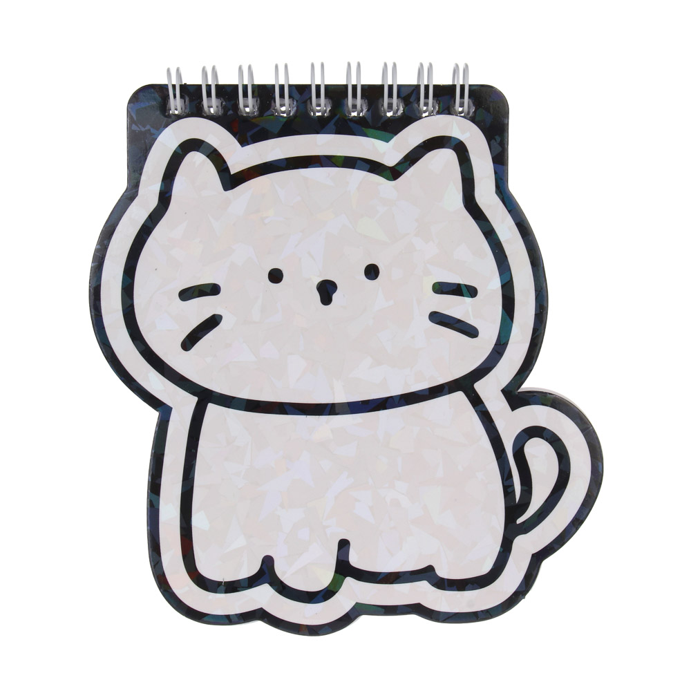 Записная книжка фигурная на спирали А6, 60л, "Друзья Товарищи", обложка картон, глиттер, 2 дизайна, арт.№ 557-114