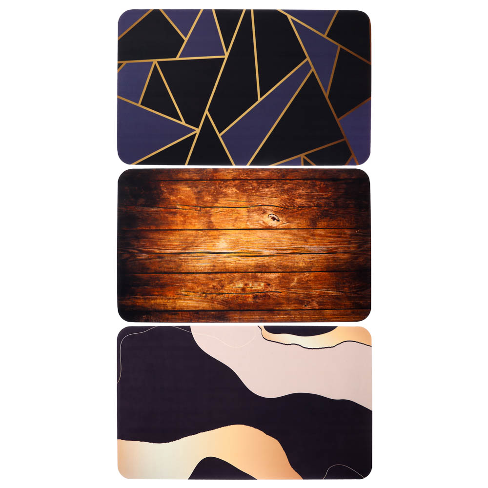 VETTA Коврик универсальный, флокированный "Бархат", резина, 75х45см, 3 дизайна, арт.№ 466-337