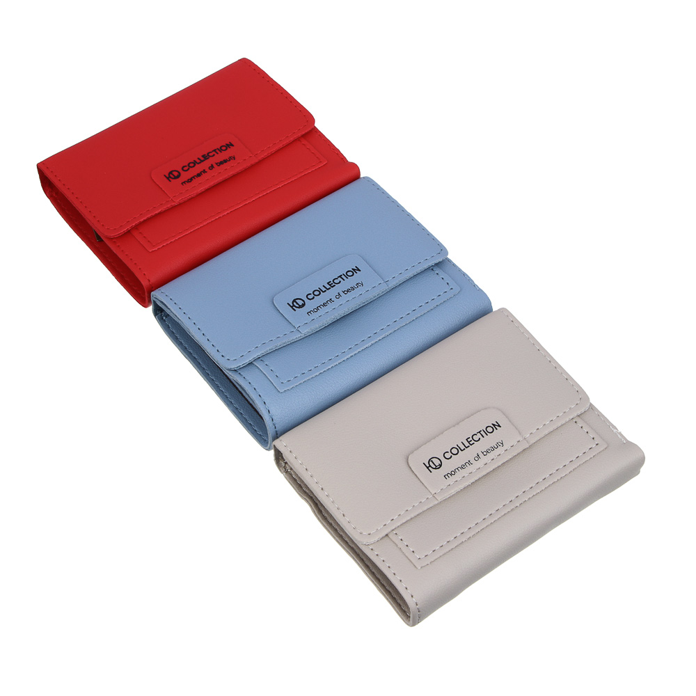 ЮL Симпли Кошелек женский мини для карт и купюр на кнопке, ПУ, 11,5х9х2см, 3 цвета, КЖ24-47, арт.№ 303-054