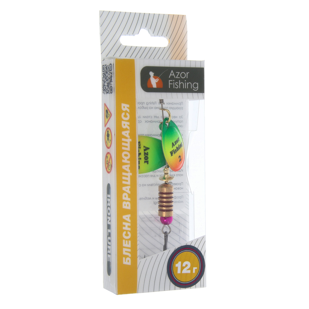 Блесна вращающаяся "Тандем" тм AZOR FISHING, 2 лепестка, 12гр., 5 цветов, арт.№ 145-132