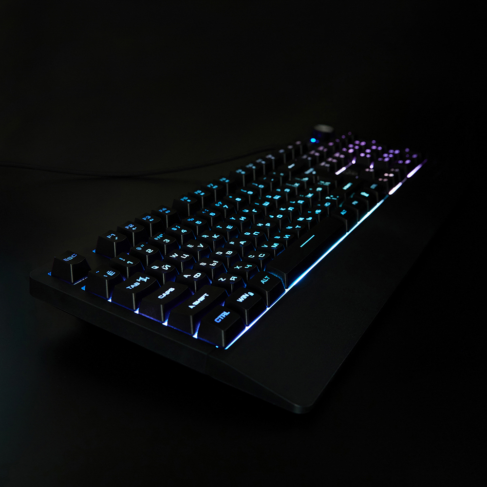 Игровая клавиатура проводная BY Rondache FULL SIZE ISO, мембранная, 104 кл., RGB, 2м, энкодер, арт.№ 405-071