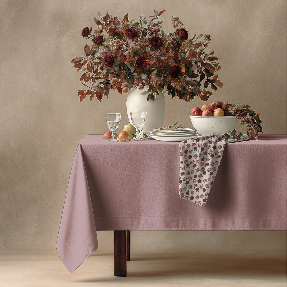 Скатерть текстильная тм PROVANCE Бургунди жаккард, 140х230см, 105г/м2, 100% полиэстер, 2 дизайна, арт.№ 435-203