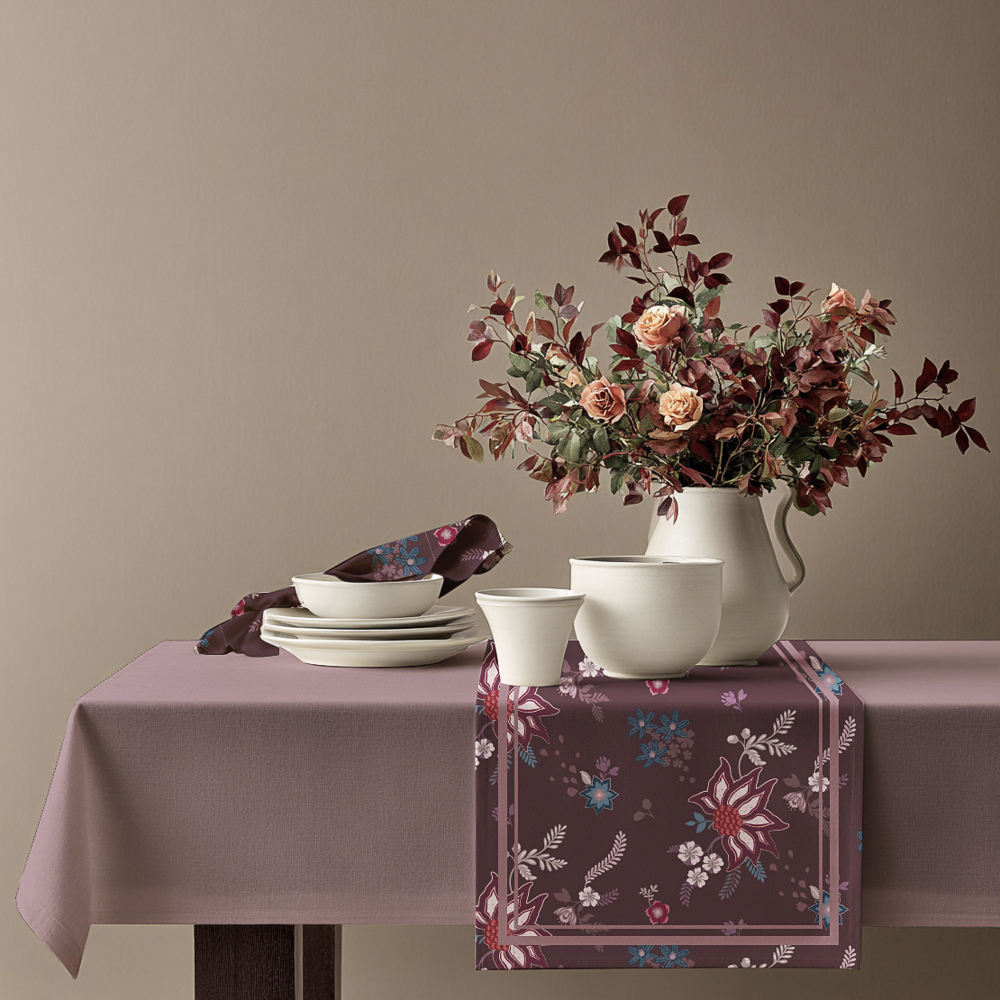 Дорожка текстильная тм PROVANCE Бургунди 40х180см, 140г/м2, 100% полиэстер, 2 дизайна, арт.№ 435-204