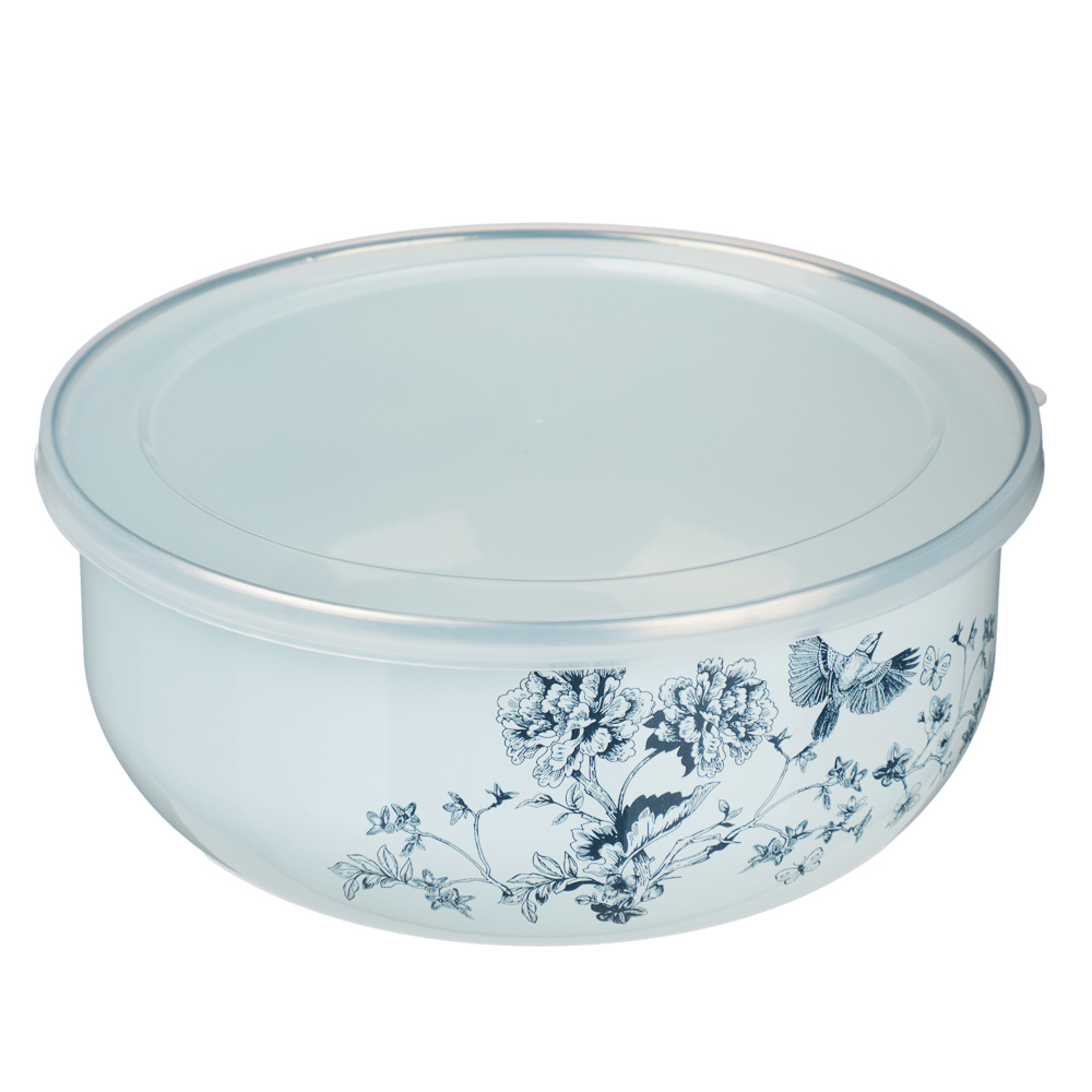 Набор эмалированных салатников с крышками, 6 пр. (14/16/18см, 0,7/1,1/1,4л) "Флорал", арт.№ 894-531